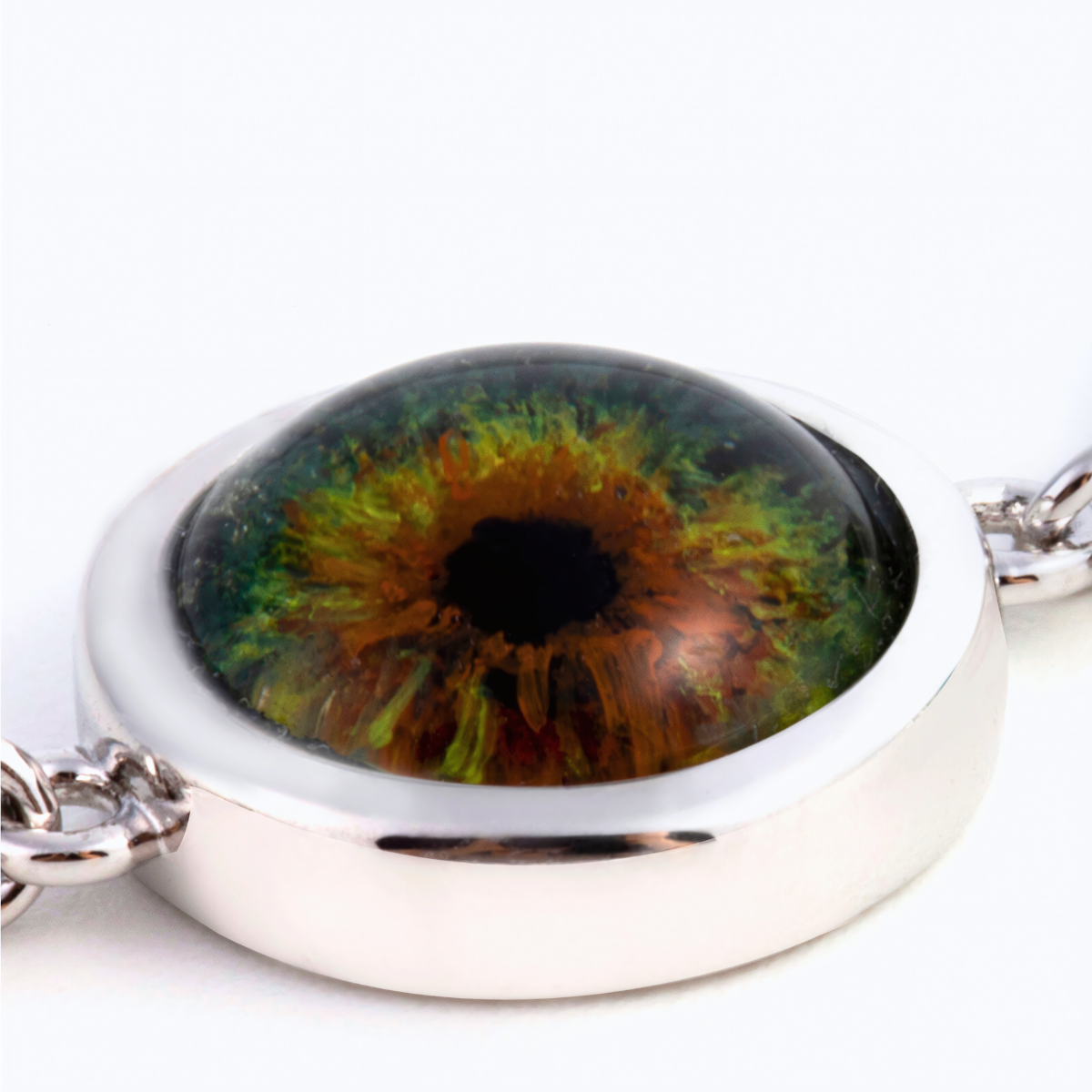 Clear Quartz Eye Stone with Sterling Silver Necklace