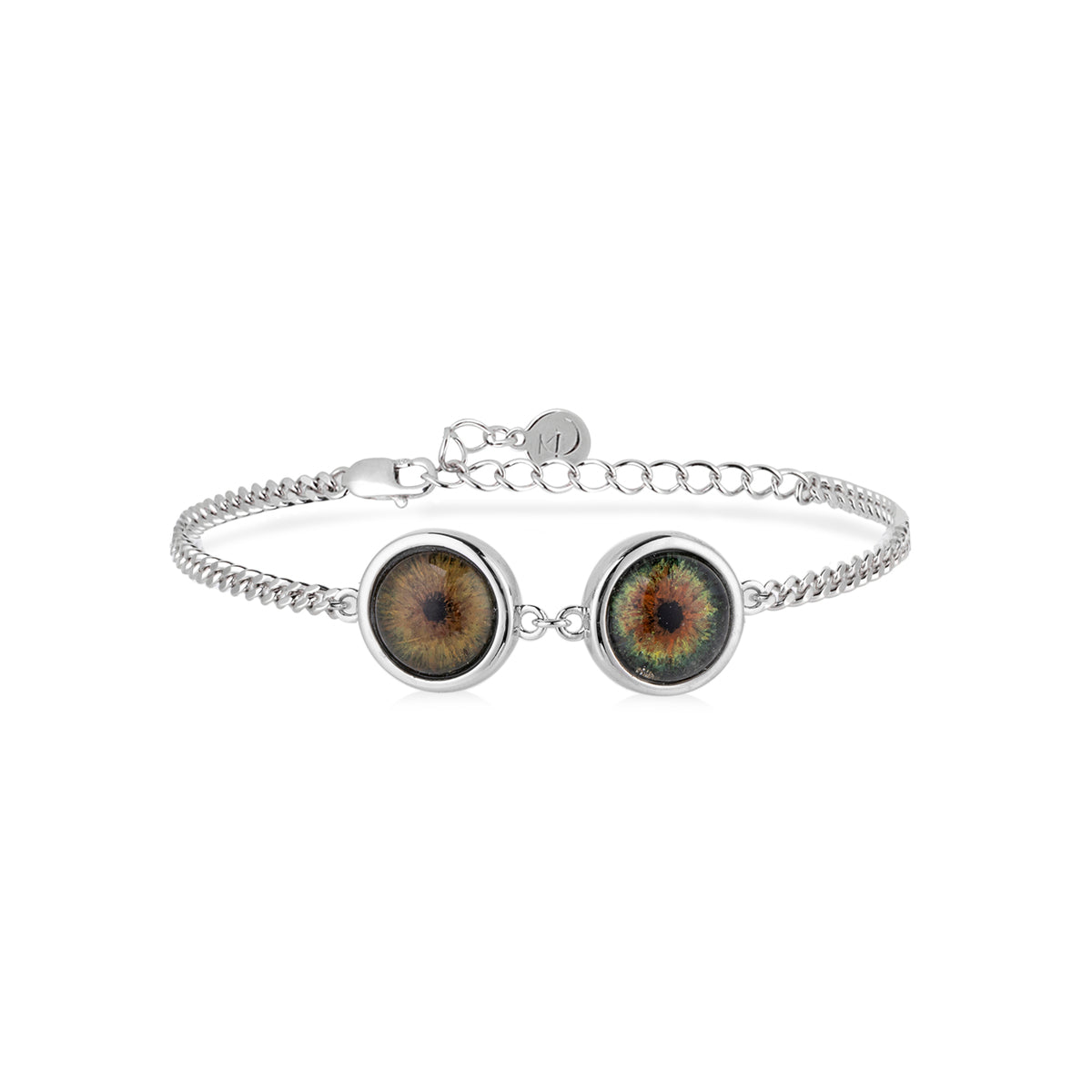 Clear Quartz Eye Stone with Sterling Silver Bracelet (Double)