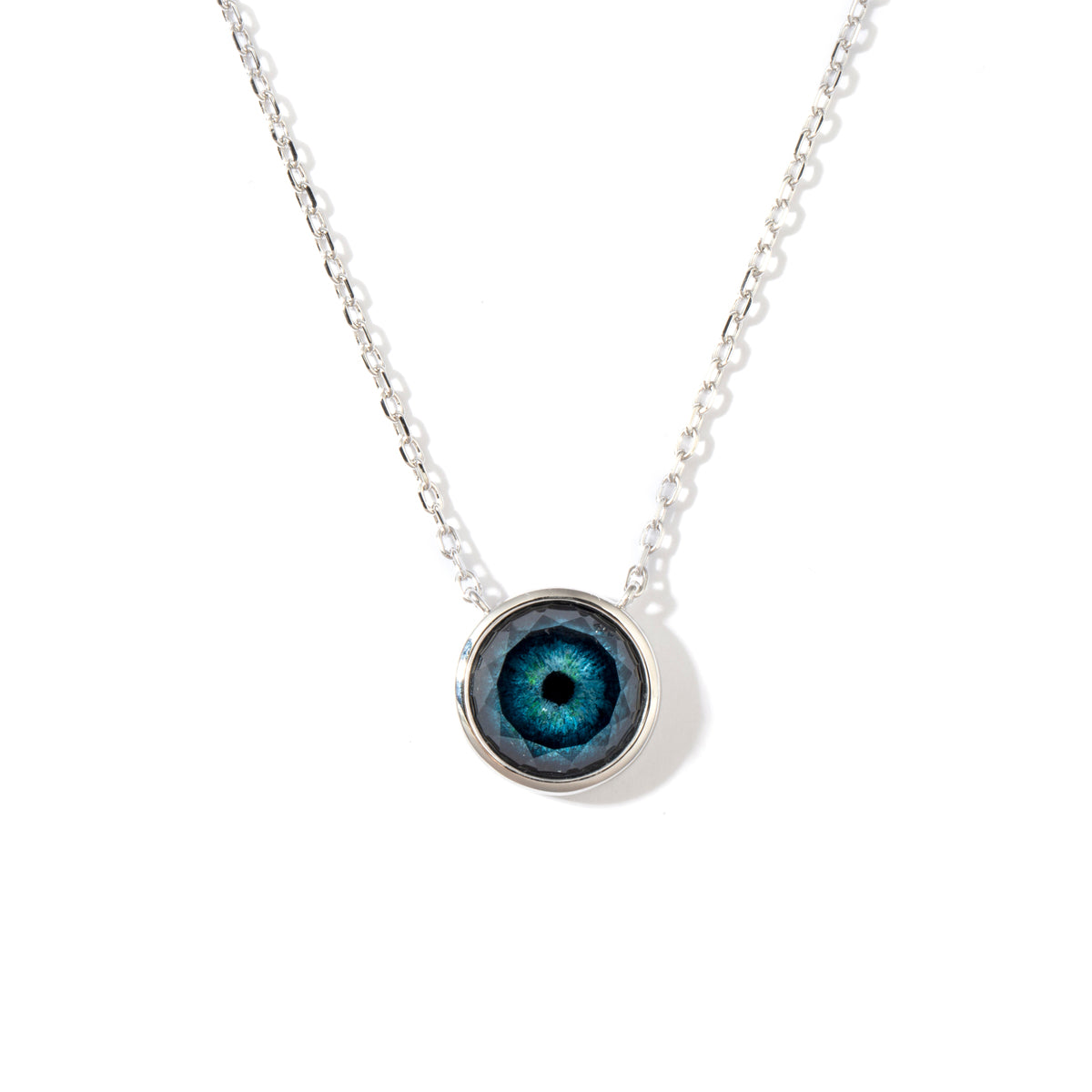 Clear Quartz Eye Stone with Sterling Silver Necklace